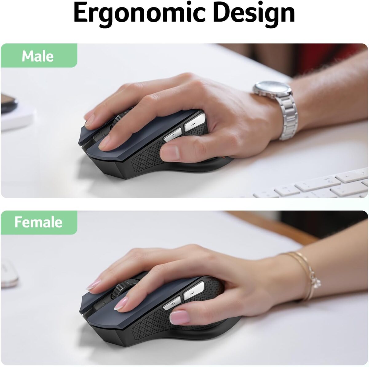 acer Wireless Mouse for Laptop, 2.4GHz Computer Mouse 3 Adjustable DPI Office Cordless USB Mice with USBA Receiver, 6 Buttons, 1600 DPI, Medium to Large Sized Hands Compatible with PC, Laptop, Desktop - Image 4