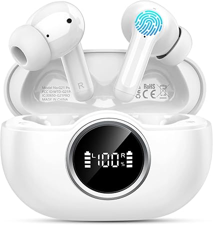 Wireless Earbuds, 2025 Bluetooth 5.4 Headphones 3D Hi-Fi Stereo Bass Ear Buds, 4 ENC Noise Cancelling Mic, 40H USB-C in-Ear Earphone Sport, 3g IP-X7 Waterproof Workout Gym for Android iOS Laptop Pad