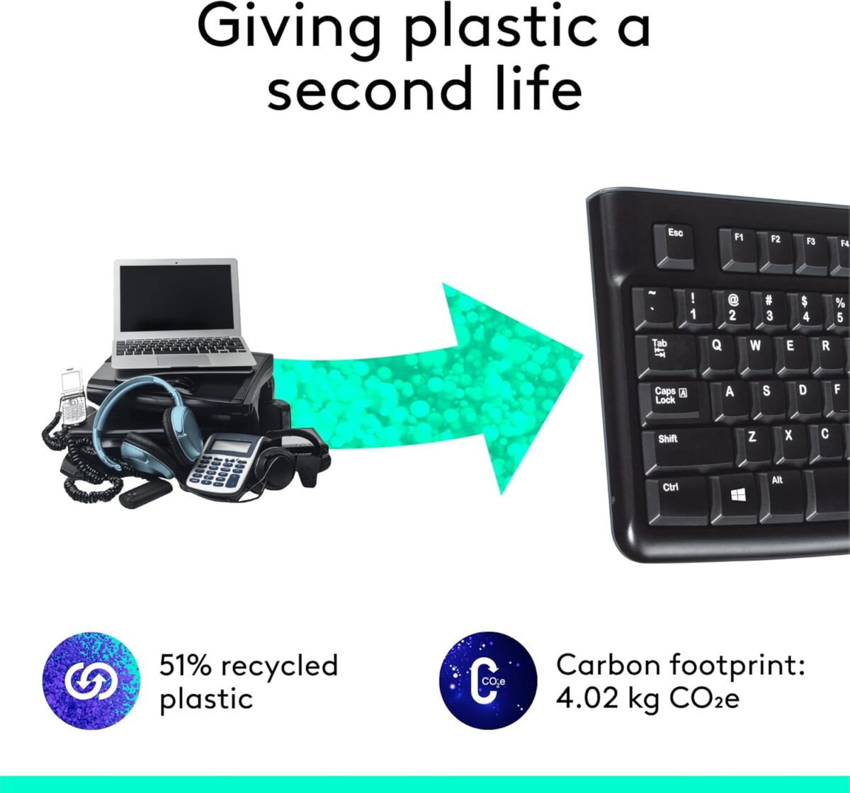 Logitech K120 Wired Keyboard for Windows, Plug and Play, Full-Size, Spill-Resistant, Curved Space Bar, Compatible with PC, Laptop - Black - Image 6