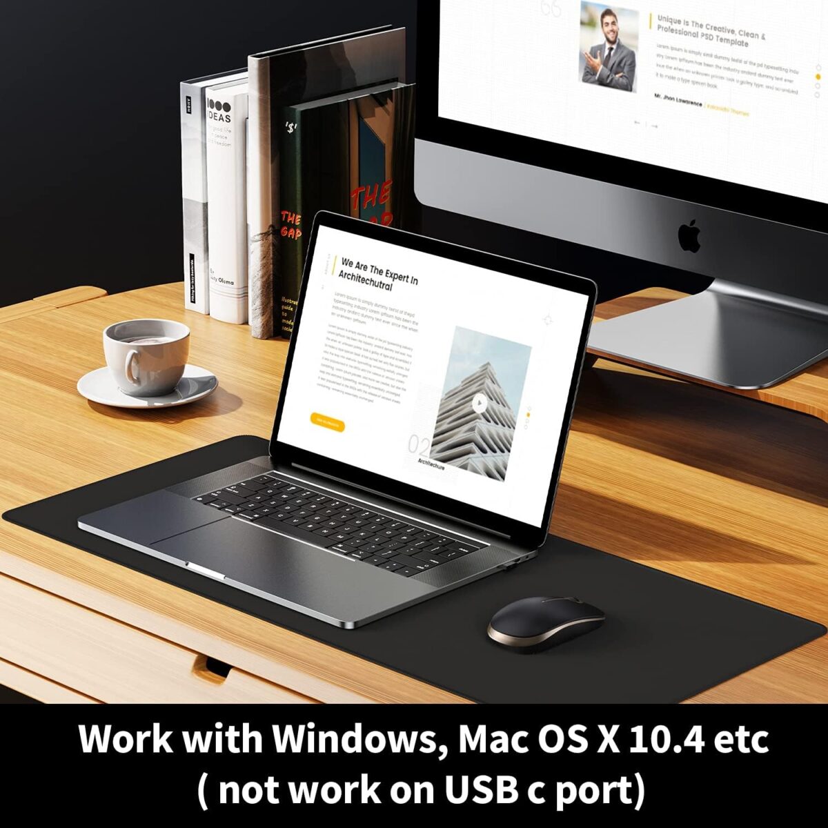 VssoPlor Wireless Mouse, 2.4G Slim Portable Computer Laptop Mouse with Nano Receiver Quiet Silent Optical Mice for Notebook, PC, Laptop, Computer-Black and Gold - Image 3