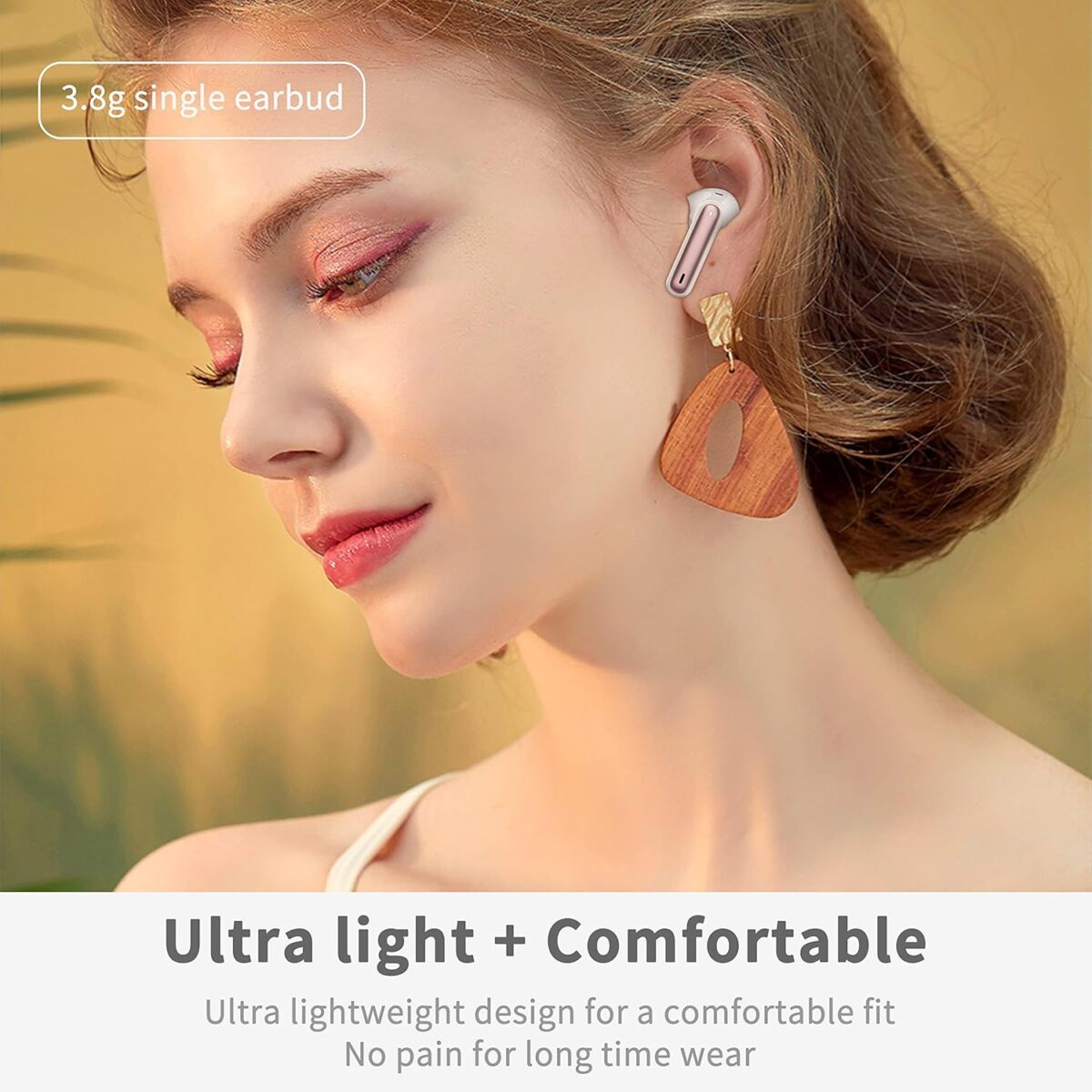 Wireless Earbuds, 2025 Bluetooth 5.4 Headphones in Ear with 4 ENC Noise Cancelling Mic, New Wireless Earphones HiFi Stereo Deep Bass 40H Playtime, LED, in-Ear Bluetooth Ear Buds IP7 Waterproof, Rose - Image 2