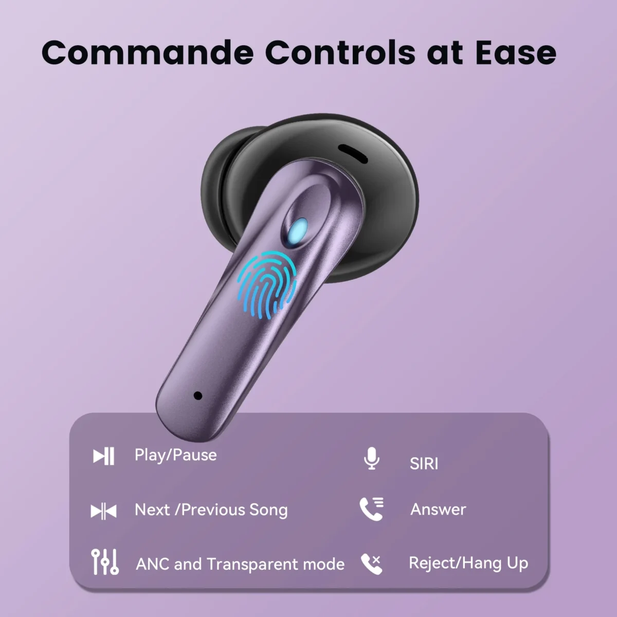 VEAT00L P91 Wireless Earbuds, Bluetooth Headphones V5.4 Stereo Ear buds with Noise Cancelling Mics, 60H Playback Mini Case with Dual LED Display, IP7 Waterproof in-Ear Earphones for Android iOS - Image 7