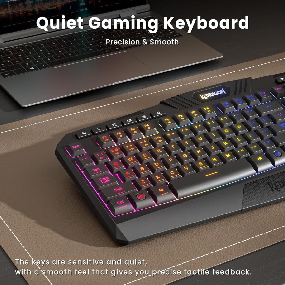 Redragon S101M-KS Gaming Keyboard and Mouse Wireless with Tri-Mode, RGB Keyboard and 4800 DPI Gaming Mouse, 10 Independent Multimedia Keys for Wins, PC, Computer, Wireless S101 Ideal for Gamer - Image 3