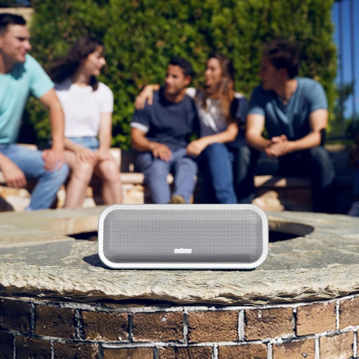 DOSS SoundBox Pro+ Bluetooth Speaker with 24W Impressive Sound, Booming Bass, IPX6 Waterproof, 15Hrs Playtime, Wireless Stereo Pairing, Mixed Colors Lights, 66 FT- Grey - Image 2